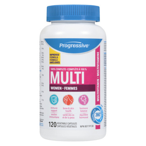 Progressive Multivitamins Adult Women 120 Vegetable Capsules