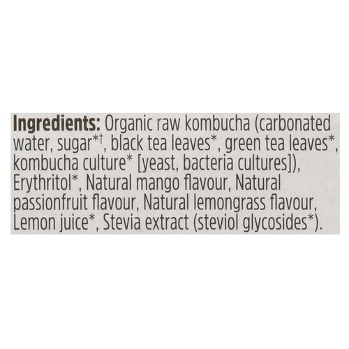 Remedy Organic Kombucha Mango Passion 4 x 355 ml (cans)