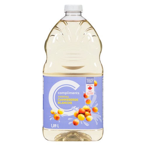 Compliments Juice White Cranberry Cocktail 1.89 L (bottle)