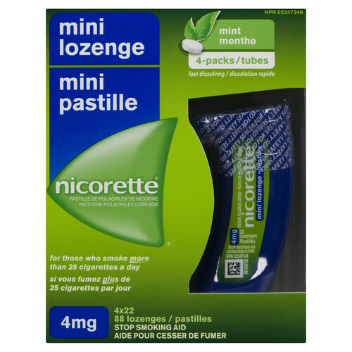 Nicorette Anti-Smoking Aid Mini Lozenge 4 mg Fresh Mint 88 Lozenges