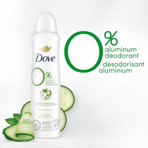 Dove 0% Aluminum Free Whole Body Deodorant With 1/4 Moisturizers Dry Spray 113 g