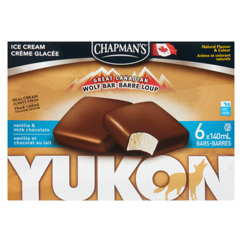 Chapman's Great Canadian Yukon Ice Cream Bars Vanilla & Chocolate 6 EA