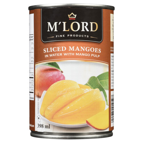 M'Lord Sliced Mangoes In Water With Mango Pulp 398 ml