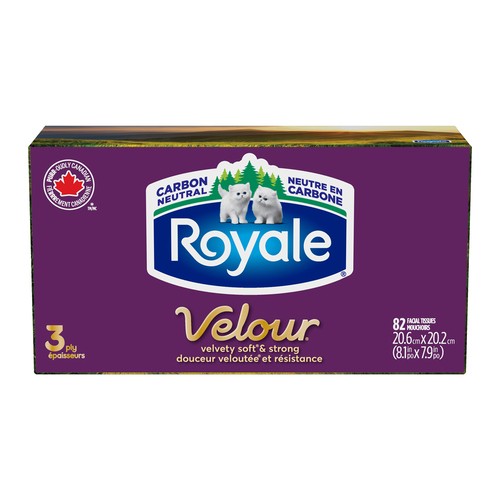 Royale Velour Facial Tissue 1 Flat Box x 82 Sheets