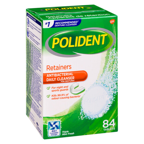 Polident Retainers Daily Cleanser Tablets 84 Count