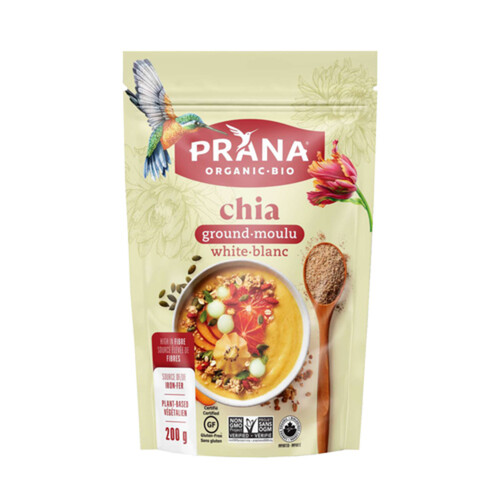 Prana Organic Ground Chia Seeds White 200 g