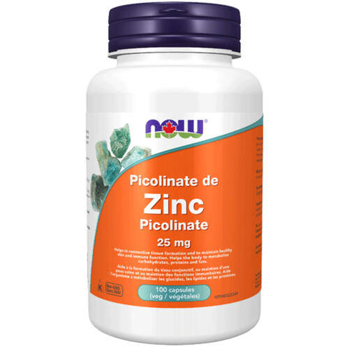 Now Zinc Picolinate 25 mg Capsules 100 Count