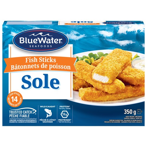 BlueWater Seafoods Frozen Fish Sticks Sole 350 g