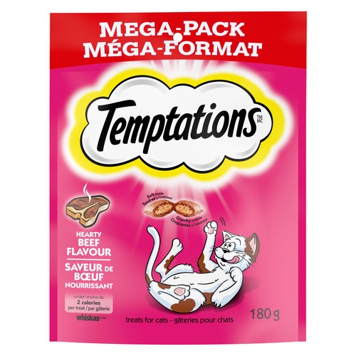 Temptations Adult Cat Treats Hearty Beef Flavour 180 g