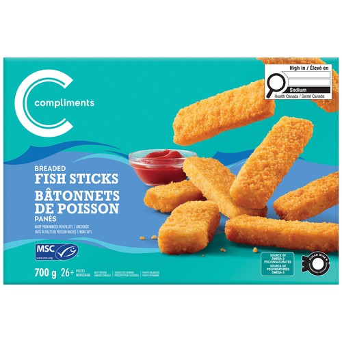 Compliments Frozen Fish Sticks Breaded 700 g