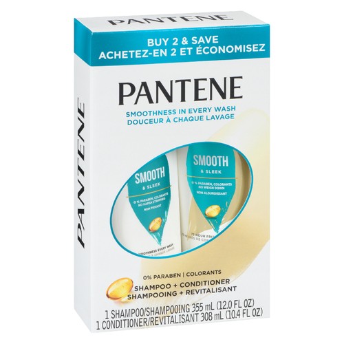 Pantene Shampoo & Conditioner Smooth & Sleek 2 Pack