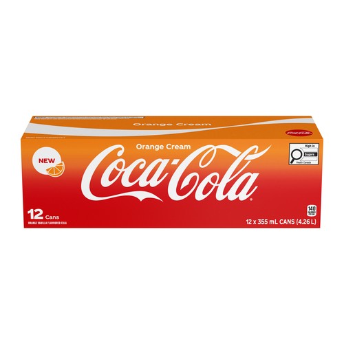 Coca-Cola Soda Orange Cream 12 x 355 ml (cans)