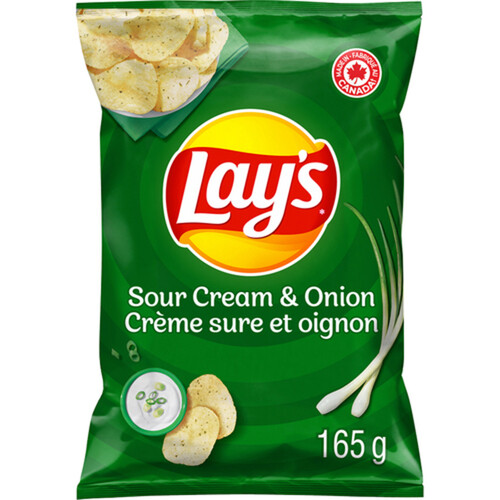 Lay's Sour Cream & Onion Flavoured Potato Chips 165 g