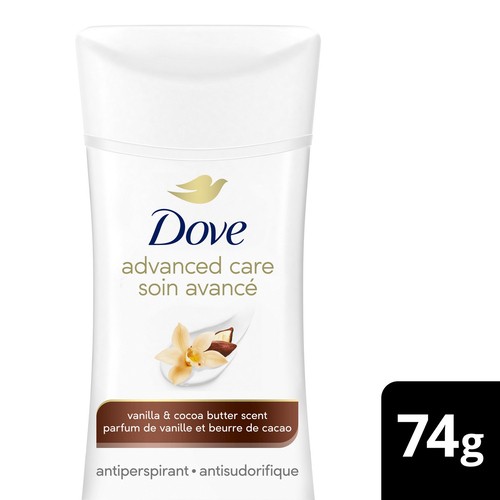 Dove Advanced Care Antiperspirant Vanilla & Cocoa Butter Scent Deodorant 74 g