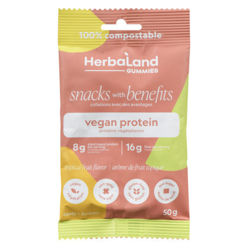 Herbaland Vegan Protein Gummies Tropical Fruit 50 g