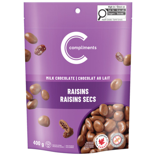 Compliments Milk Chocolate Covered Raisins 400 g