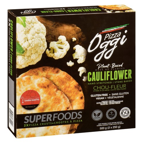 Pizza Oggi Gluten-Free Vegan Frozen Cauliflower Pizza Crust 2 Pack 500 g