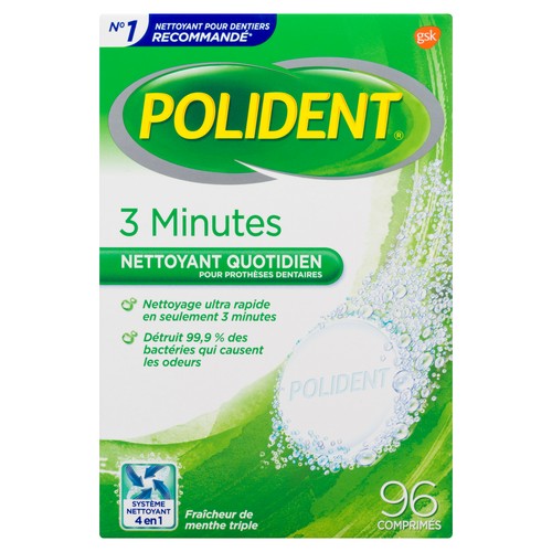 Polident 3 Minute Denture Cleanser 96 Tablets
