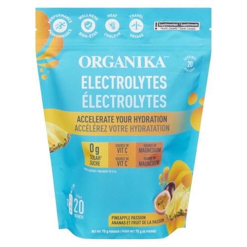 Organika Health Electrolyte Powder Pineapple Passion Sachets 20 x 3.5 g