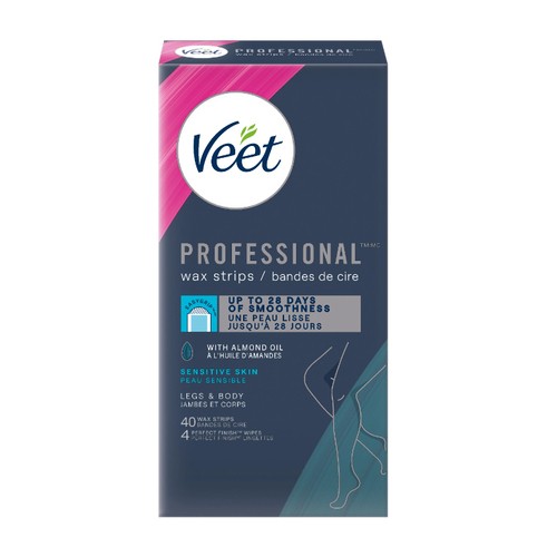 Veet Professional Wax Strips Sensitive Skin Legs & Body 40 Count
