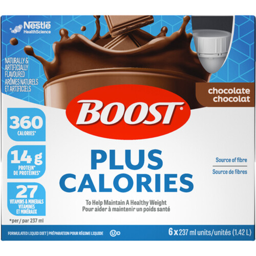 Boost Meal Replacement Shake Plus Calories Chocolate 6 x 237 ml