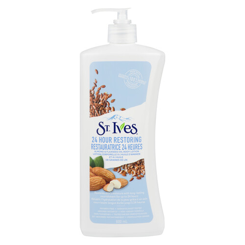 St. Ives 24 Hour Restoring Body Lotion Almond & Flaxseed Oil 600 ml