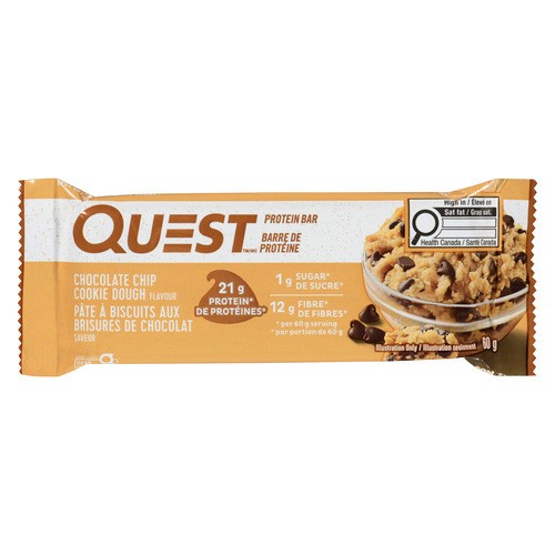 Quest Gluten-Free Protein Bar Chocolate Chips Cookie Dough 60 g