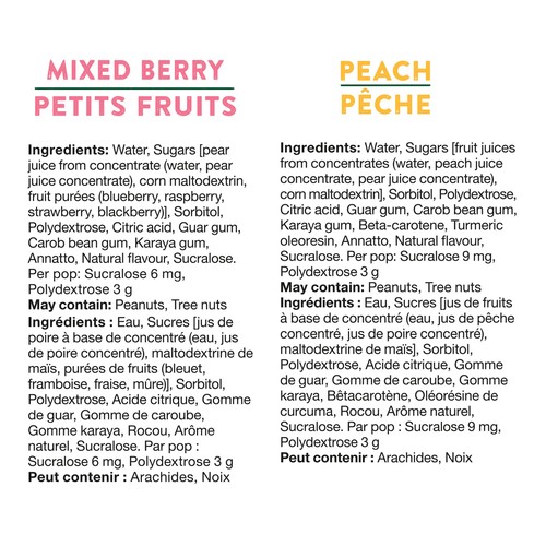 Del Monte Juice Bars Berry And Peach 10 x 50 ml