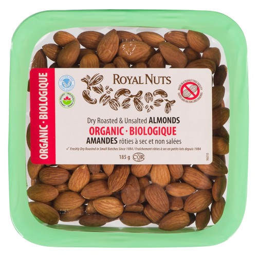 Royal Nuts Organic Almonds Dry Roasted & Unsalted 185 g