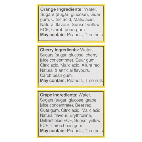 Popsicle Ice Pops Orange Cherry Grape 18 x 48 ml