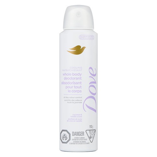 Dove Whole Body Spray Coconut Vanilla Deodorant 113 g