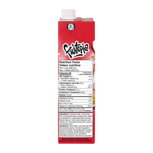 Fruitopia Juice Strawberry Passion Awareness 1 L  (carton)