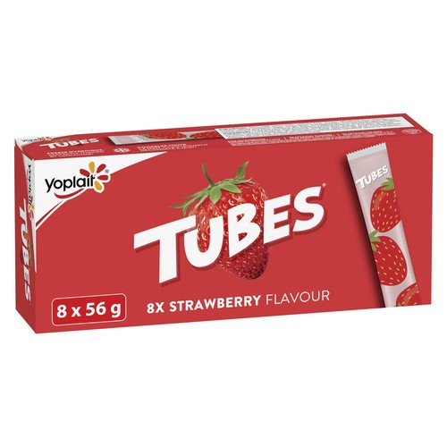 Yoplait 1% Yogurt Tubes Kids Snacks Strawberry 8 x 56 g