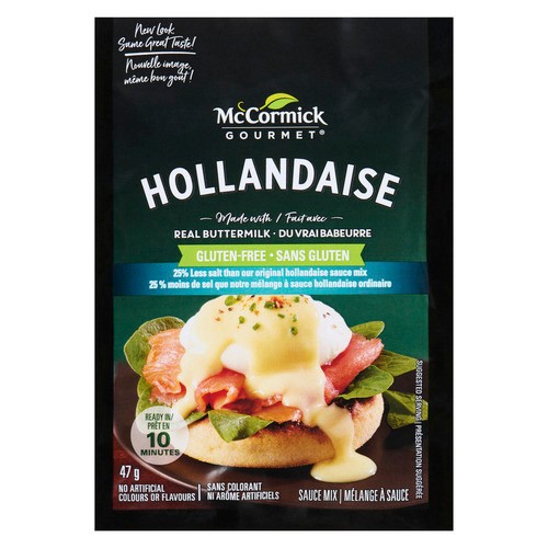 McCormick Gourmet Gluten-Free Sauce Mix Hollandaise Less Salt 47 g