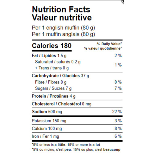 Glutino Gluten-Free Frozen English Muffins Original 480 g