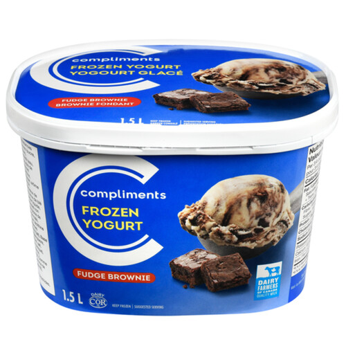 Compliments Frozen Yogurt Fudge Brownie 1.5 L