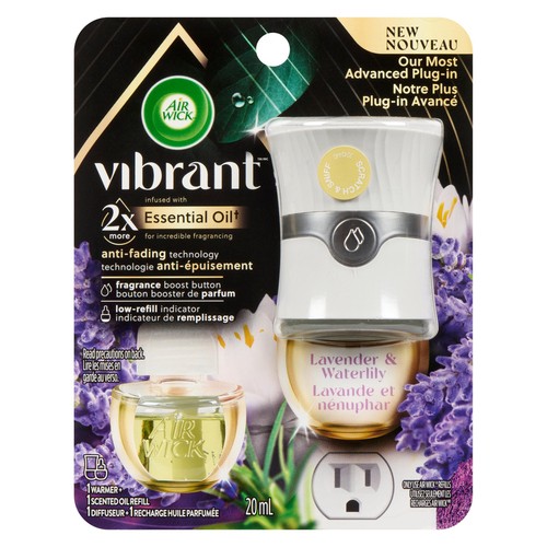 Air Wick Vibrant Warmer & Scented Oil Refill Kit Lavender & Waterlily 20 ml