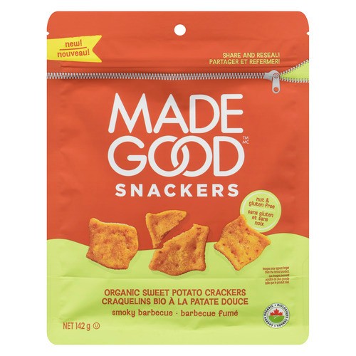MadeGood Snackers Organic Sweet Potato Crackers Smoky Barbecue 142 g