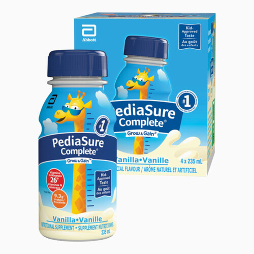 PediaSure Complete Nutritional Supplement Drink Vanilla 4 x 235 ml (Bottles)