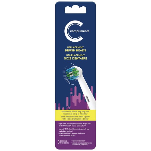 Compliments Replacement Brush Heads 3 Count