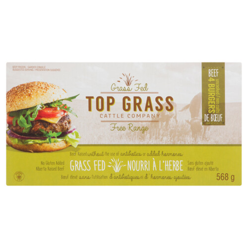 Top Grass Cattle Company Frozen Beef Burger Petties 568 g 