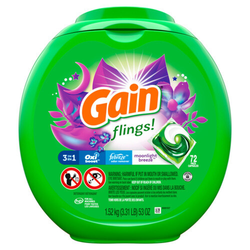 Gain Flings +Aroma Boost Laundry Detergent Moonlight Breeze 1.61 kg