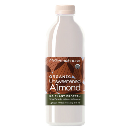 Greenhouse Organic Almond Milk Unsweetened 946 ml (bottle)