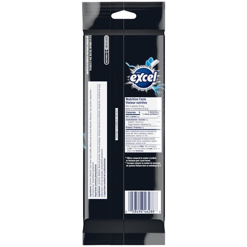 Excel Sugar Free Chewing Gum Strong Mint Flavoured Pack of 18 Piece 3 EA