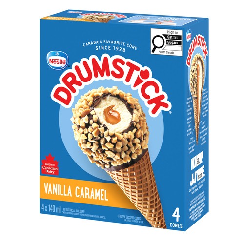 Nestlé Drumstick Frozen Dessert Cones Vanilla Caramel 4 x 140 ml