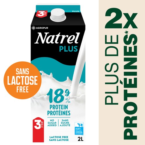 Natrel Plus Lactose-Free 3.25% Protein Milk 2 L