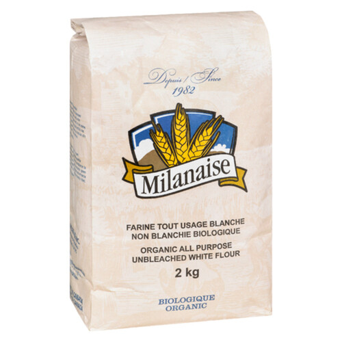 La Milanaise Organic Flour All Purpose White Unbleached 2 kg 