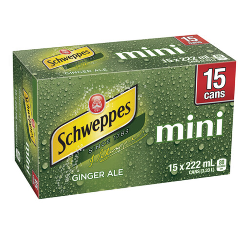 Schweppes Ginger Ale Minis 15 x 222 ml (cans)