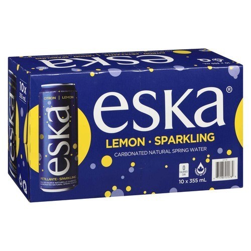 Eska Carbonated Sparkling Spring Water Lemon 10 x 355 ml (cans)