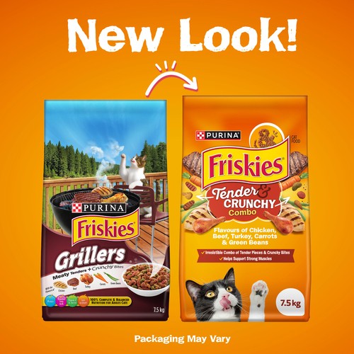 Friskies Grillers Dry Cat Food Tender Crunchy 7.5 kg